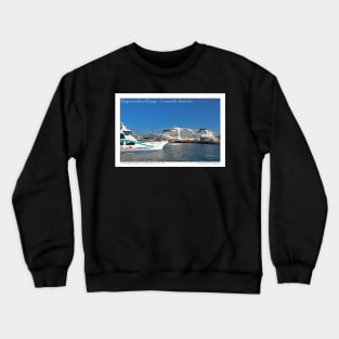 Magnetic Island Barge and Seabourn Encore Cruise Ship - Postcard Crewneck Sweatshirt